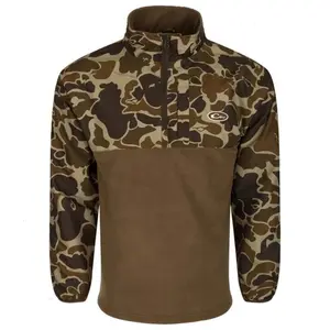 Long Sleeves Camo Fleece Quarter Zip – Warm Hunting Pullover for Cold Weather, Soft Mid-Layer Outdoor
