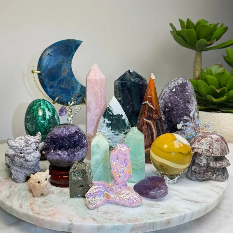 Crystal Forest 2 - Live Claim -  Natural Crystal Home Decor - Including Tower, Sphere, Carving, Specimen | Jewelry Accessories & Derivatives