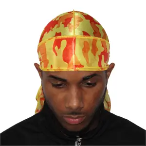 Orange Yellow Camo Silky Durag