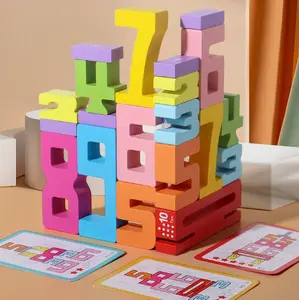【SummerVides】Wooden Number Building Blocks, Large Digit Blocks 1-10, 30 Pcs Math Blocks Number Toys for Kids, Educational Blocks for Toddlers, Toys to Learn Numbers for 3 Year Olds +