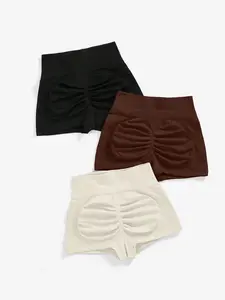 Sporty Women's Solid Color High Waist Sports Shorts, Breathable Athletic Shorts, Comfortable Seamless Skinny Shorts for Yoga Gym Running, Ladies Sportswear for Indoor Outdoor Wear, High Waisted Shorts
