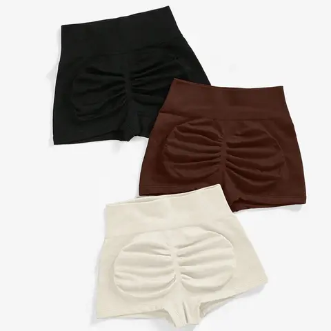 Sporty Women's Solid Color High Waist Sports Shorts, Breathable Comfortable Seamless Skinny Shorts for Yoga Gym Running, Ladies Sportswear for Indoor Outdoor Wear, Workout Clothes Women