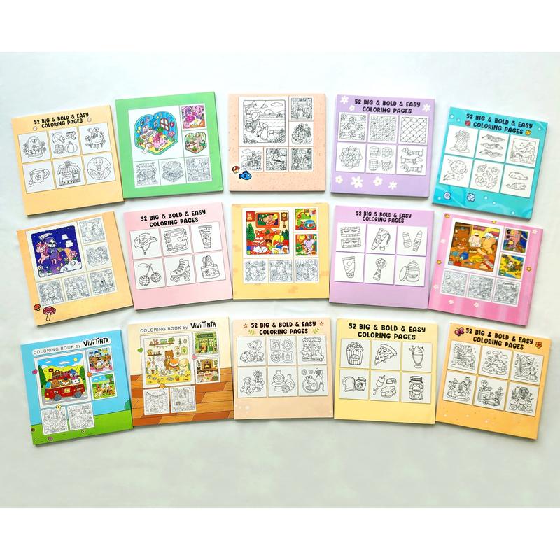 Collection 15 Relaxing Coloring Books for Adults & Teens Super Cute Hygge Animals for Stress Relief Anxiety Reduction Mindfulness Fun Creative Escape Perfect Gift for Boys Girls Adults Kids