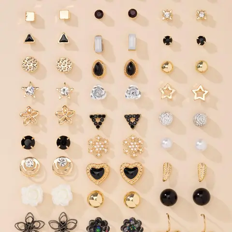 Cute Fashion Simple Casual Earrings Set, Heart & Flower & Star Design Earrings, Fashion Jewelry for Party, Daily Clothing Decor, Trendy All-match & Exquisite Jewelry for Gift