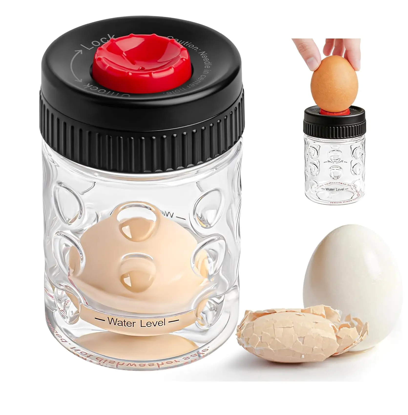 Summer Sale 2-in-1 ABS Egg Peeler & Piercer - Kitchen Utensils for Crack-Free Boiling, Fast Peeling & Meal Prep, Lightweight Boiled Egg Cracking Tool, Egg Cracker Tool For Hard Boiled Eggs