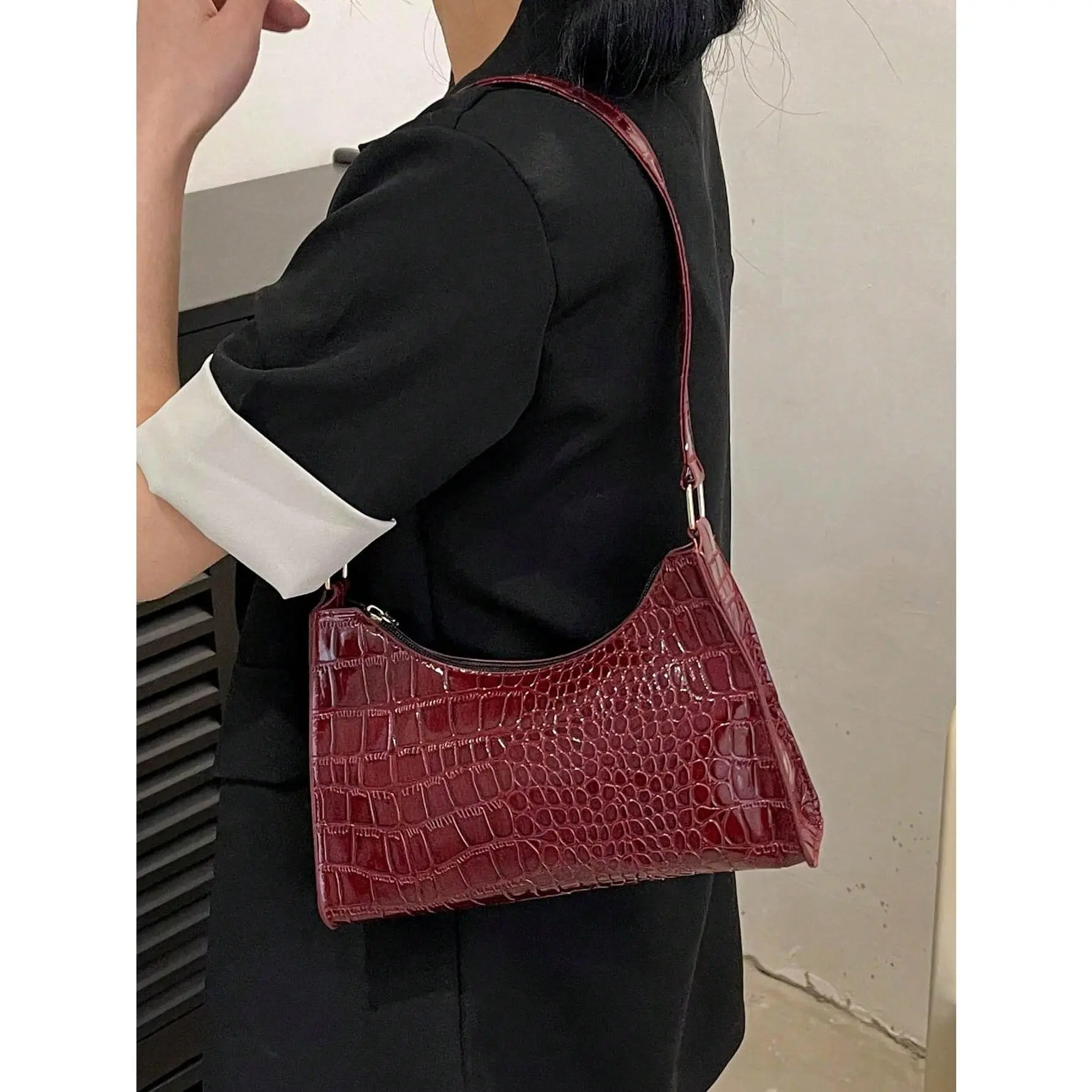 DealsForYouDays Crocodile Embossed Bag, Animal Print Women Bag Suitable For Shopping, Wallets, Shopping