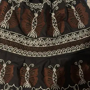 Black Skirt with Leaf Pattern and Decorative Detail, Ideal for Casual Wear