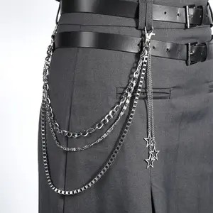 Chain star pendant decoration three-layer waist chain pants chain accessories skirt commuting all-match y2k style