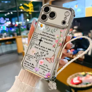 Bible Verses Collage Pattern Phone Case for iPhone Samsung Galaxy 17Pro Max Air 16 15Plus 14 13 12 11 S26 S25 S24 S23 S22 Cases, Shockproof Drop, Protection Durable, Religious Faith Pattern Durable Bumper with Lanyard Art.