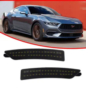 2pcs Brand new and quality Smoke Lens Full Amber LED Front Side Marker lamps Light For Ford Mustang 2024 2025