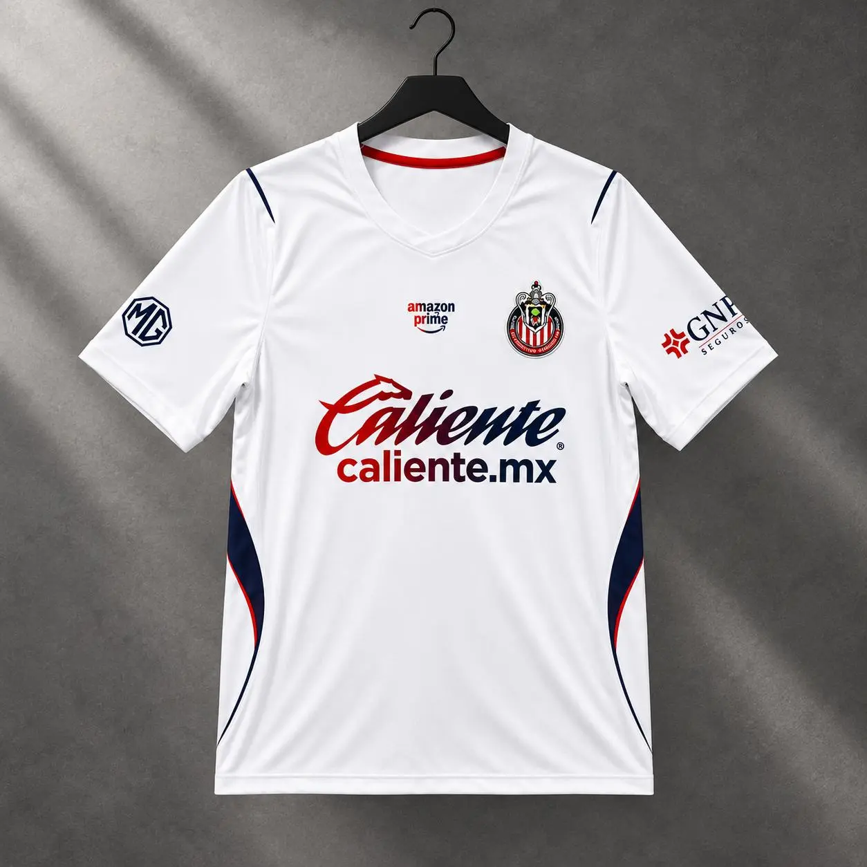 White Chivas Home Soccer Shirt 26-27, Quick-Dry Short Sleeve Soccer Jersey, Breathable Game Day Sports Top, Liga MX Fan Gear