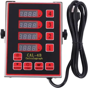 Commercial Digital Kitchen Timer Cooking Timer Reminder Stainless Steel Burger Bakery Restaurant Clock Loud Alarm LED Display Calculagraph Timer (4 Channel)