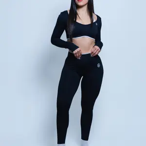 Scrunch leggings + Longsleeve BLACK