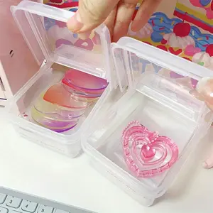 INS Transparent Plastic Storage Box 3 inch Photocards Clear Storage Box Small Card Storage Box Desk Organizer Box Classification Box Stationery