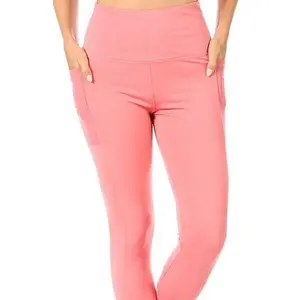 Peach Women's Mesh Pocket Sports Leggings Yoga Pants