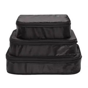 Compression Packing Cubes – Recycled Nylon – 3-pack – Black
