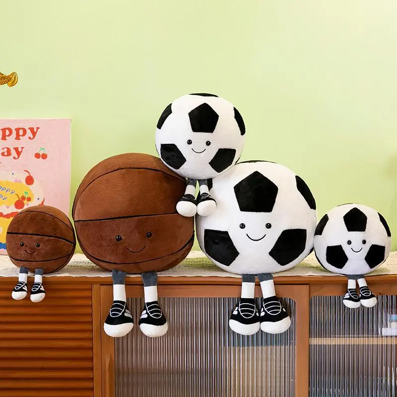 Soft Huggable Basketball & Football Soft Stuffed Collectible Plush Toys - Children Gifts, Home Decor Statues & Figurines, Creative Birthday Presents for Kids