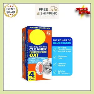 Oxi-Powered Washing Machine Cleaner – Deep Clean & Fresh Scent , 4 Count