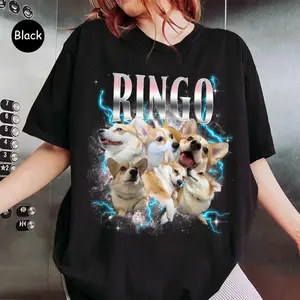 Custom Unisex Tshirt Dog Shirt, unisex t-shirt, Retro Collage Shirt, Custom Pet Shirt, Retro 90's Custom Shirt, Women's Custom Tee, Christmas Gift Shirt