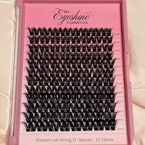 Eyeshine NEW length Spacey 12-16mm lashes, Forever Curl hair fiber lash only