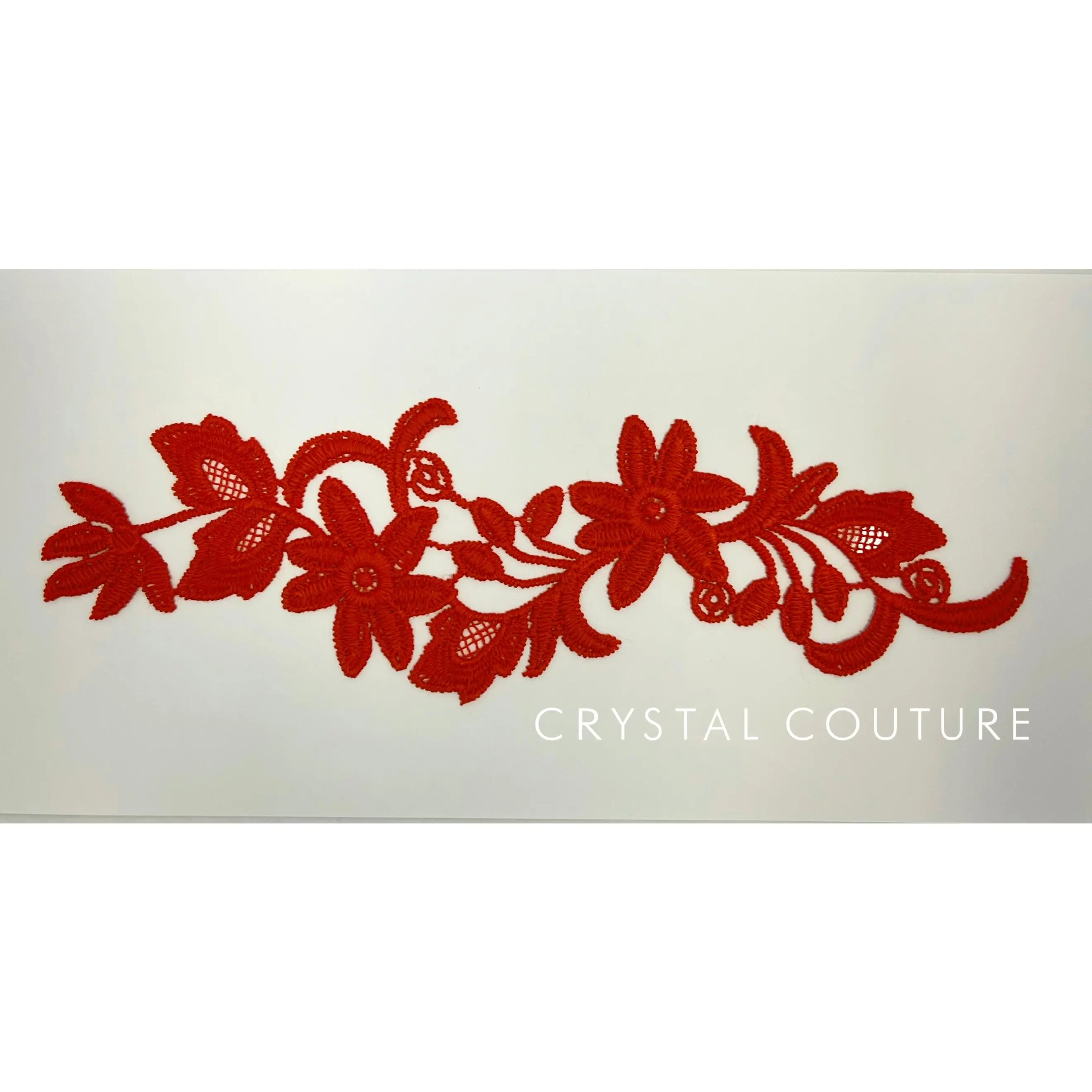 Red Embroidered Floral Applique