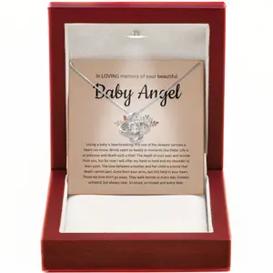 Angel Wing Necklace for Baby Loss - Memorial Jewelry, Forever in My Heart Healing Gifts for Grieving Mothers