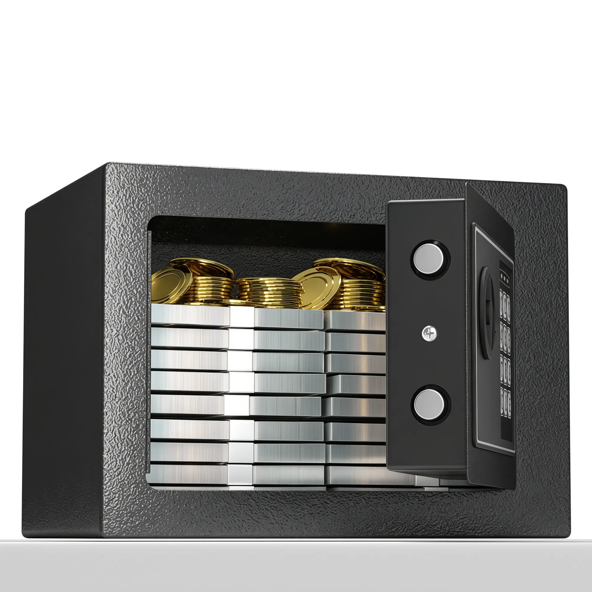 Indoor Recreation Small Portable Safe Box - Electronic-Mechanical Dual-Locking System, Anti-Prying Digital Keypad, High-Security Valuables Storage for Home Use