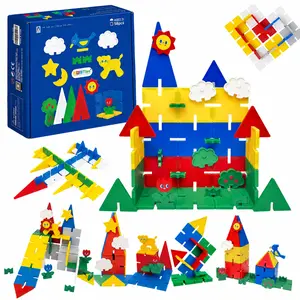 2026 New Arrival YRZtiles 58PCS Magnetic Tiles, Unique Snap Buckle Lock Design, 2-in-1 Magnetic & Buckle Building Blocks, More Stable Creative Stacking STEM Toy, Perfect Children's Day for Kids 3 4 5 6 Year Old Boys Girls