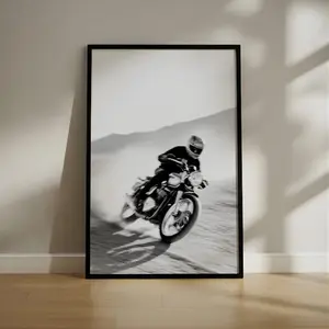 Speed Ride Poster, Vintage Motorcycle Wall Art