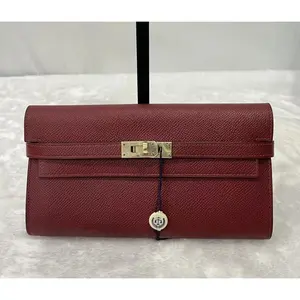 Pre-owned Hermès Kelly Wallet Long Rouge H Epsom Leather X392