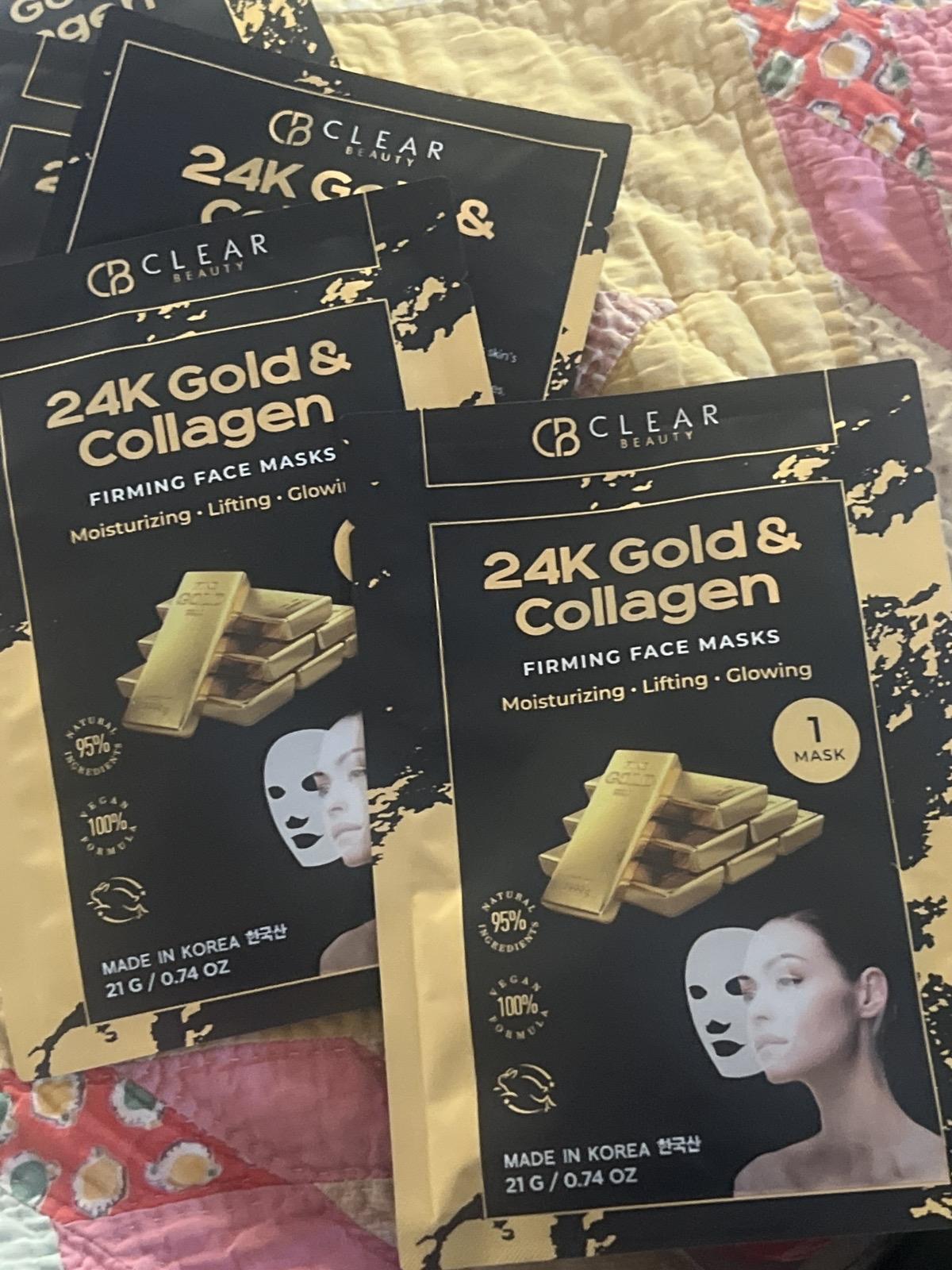 Clear Beauty 24K Gold & Collagen Firming Face Mask - Luxury Body Care with 24K Gold and Natural Collagen for Enhanced Skin Texture