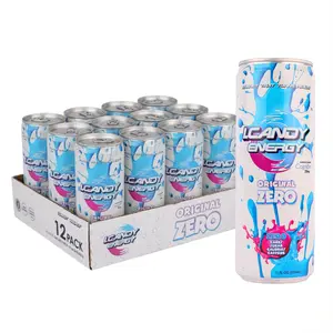 I.CANDY ZERO Energy Drink 12 Pack Caffeine Free, Zero Sugar Zero Calorie Bulk Energy Drinks, 250mg Cognizin Citicoline, No Caffeine Mental Focus Energy Case