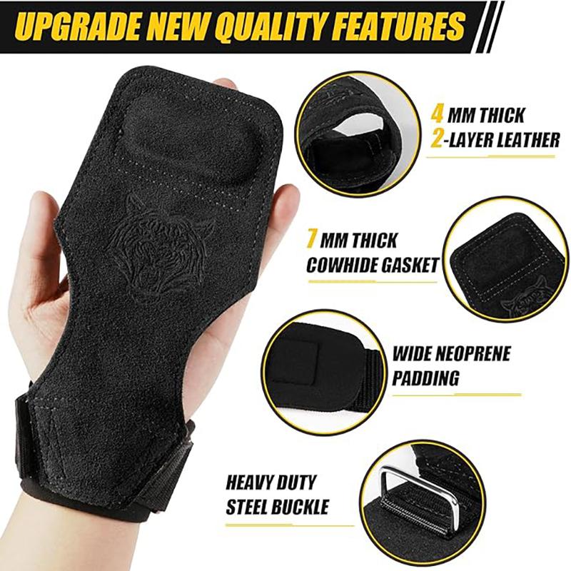 Wrist Straps for Weightlifting, 4mm Thick and Double Layered Leather Weight Lifting Wrist Straps for Deadlift and Powerlifting, Adjustable Neoprene Padded Gym Lifting Straps for Women Men, PROSUPPS Wrist Wraps for Weightlifting (Pair)