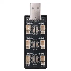 1S LiPo Battery USB Charger 3.7V/4.20V 6 Channel 1S LiPo Charger Micro- JST 1.25 JST-PH 2.0 MCX MCPX Connectors