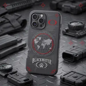 Iron Tactical Blackwater Logo Case for iPhone 17/16/15/14/13/12/11 Pro Max Phone Case, Private Military Contractor Accessories Design for iPhone, Made In USA