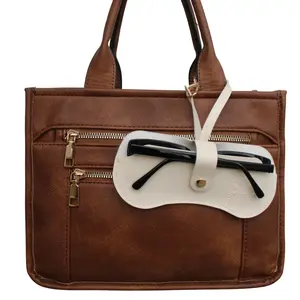 DAX Eyewear Clutch - Vegan Leather Eyewear Case with Scratch Protection & Clip-On Design for Sunglasses - Sunglass Case with Gold-Tone Hardware for Large Sunnies