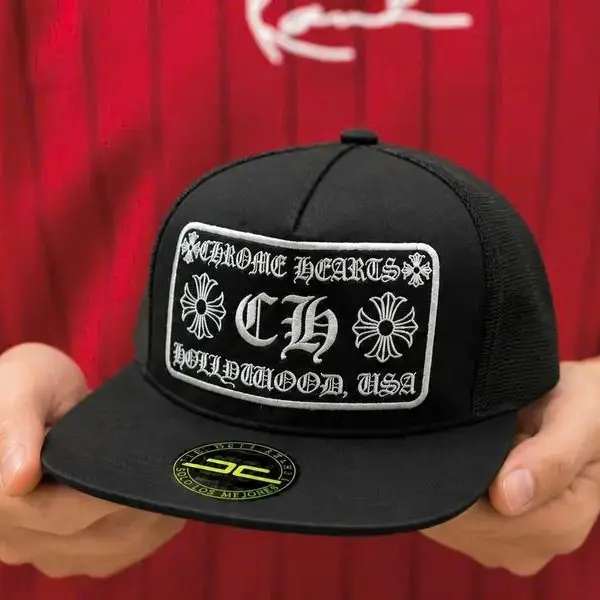 Chrome Hearts Vintage Gothic Cross Patch Mesh Trucker Cap Unisex Streetwear Adjustable Snapback Hat