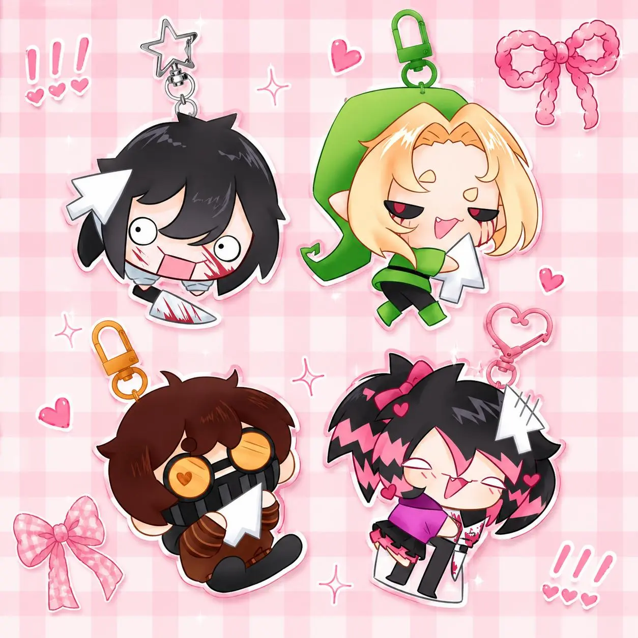 CREEPYPASTA Acrylic Keychain Nina The Killer, Ticci Toby, Jeff The Killer Acrylic Charms