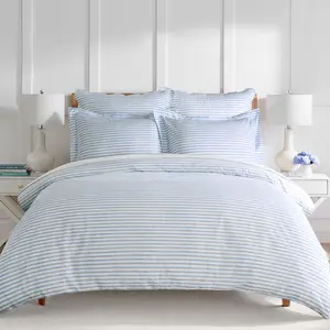 Martha Stripe Blue Duvet Cover Set