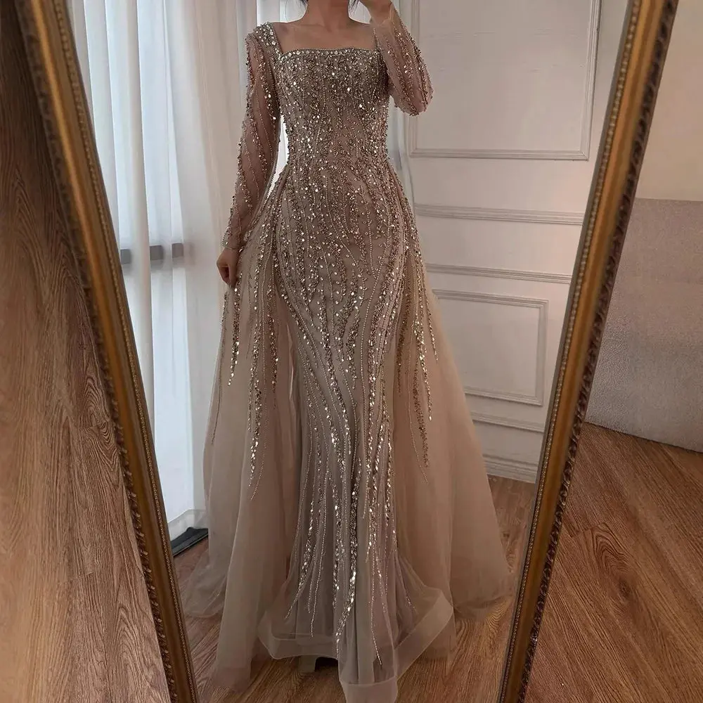 Women Evening Dress with Overskirt Luxury formal gown