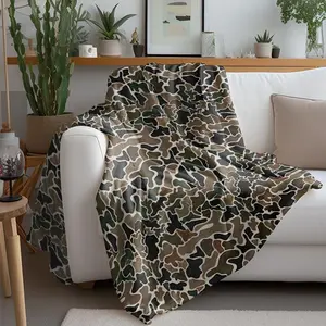 Vintage Duck Camo Blanket Retro Hunting Style Camouflage Throw for hunters outdoor Car Travel Home Gift for Men Women Adults.#GLOBAL PICKS