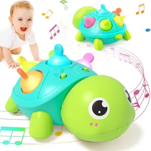 Educational Music Turtle: Baby's Early Learning Toy! Lights & Music Interaction, Helps Crawling & Walking, Safe Teething Material, Christmas Gift, 6-12 Months!