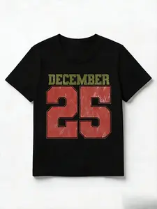 Oversized Christmas Date T-Shirt, Vintage Washed December 25 Graphic Tee, Retro Cute Shirt for Men, Aesthetic Holiday Top, Trendy Festive Apparel, Unique Gift for Him