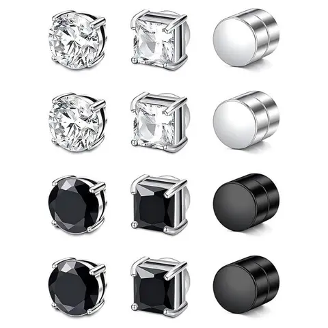 Fake Earrings for Men Magnetic Earrings for Men Fake Earrings Clip on Earrings for Men Magnet Earrings Aretes de Iman para Hombre Mens Fake Earings
