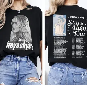 Freya Skye Vintage Tee - Stars Align Tour Shirt, Cosmic Sparkle Dream Pop Aesthetic, TikTok Trend Outfit