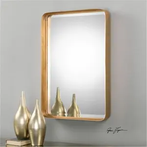 212 Main 13936 Crofton Antique Gold Mirror, Decor, Metal, Mirror Wall Decor, Wall Mirror