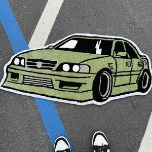 Car Pattern Floor Mat, Non-slip Soft Floor Carpet, Decorative Soft Flooring Area Rug for Home Living Room Bedroom, Vanity Decor Accessories