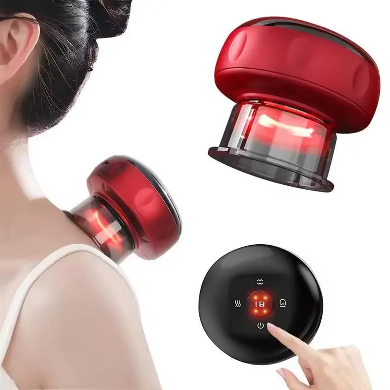 12-speed Vacuum Cupping & Scraping Instrument, Smart Cupping Machine, Electric Breathing Heating Cupping Instrument, Body Cupping, Cordless Massage Tool Large Suction Heat Suction Machine, Usb Rechargeable Massagers, New Year & Winter Gift