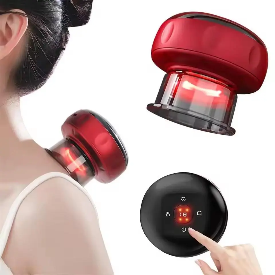 12-speed Vacuum Cupping & Scraping Instrument, Smart Cupping Machine, Electric Breathing Heating Cupping Instrument, Body Cupping, Cordless Massage Tool Large Suction Heat Suction Machine, Usb Rechargeable Massagers, New Year & Winter Gift