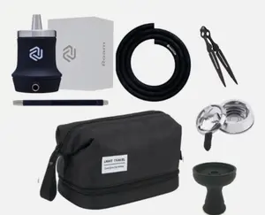 Amotion Mini Hokaah with Complete Accessory Kit – Portable Hokaah Set with Silicone Bowl, Windproof Cover, Hose, Handle, Tongs & Carry Bag – Premium Travel Hokaah Experience